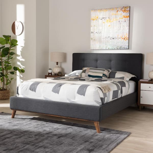 Baxton Studio Valencia Dark Gray Full Platform Bed