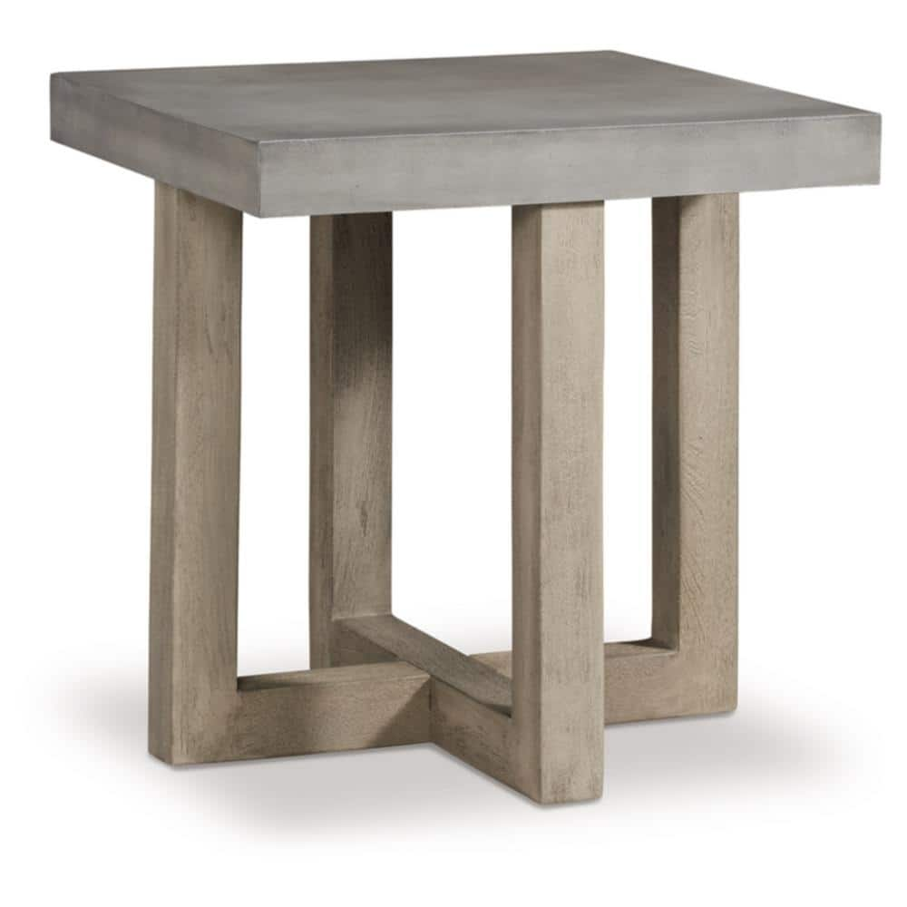 UPC 024052812510 product image for Lockthorne 23 in. Gray Square MDF End Table with Cross Base | upcitemdb.com