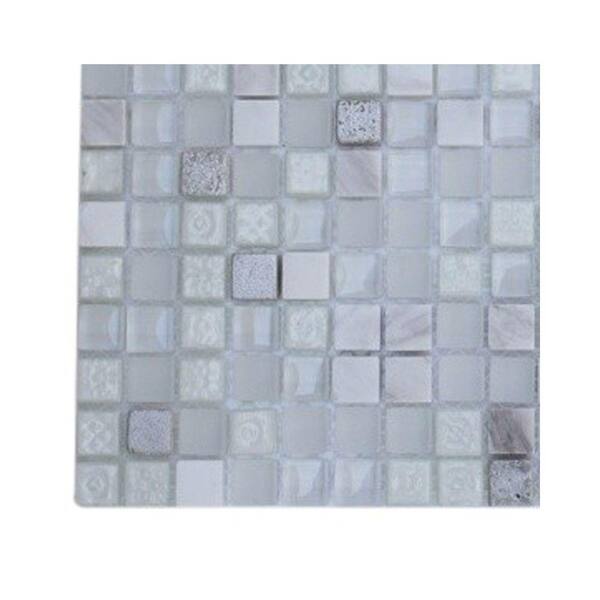 Splashback Tile Aztec Art Flour Storm Glass Tile - 3 in. x 6 in. x 8 mm Tile Sample