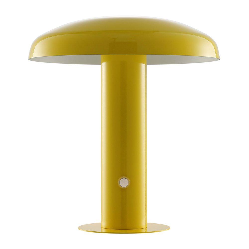 Suillius 11" Satin Yellow Cordless Metal Dome Table Lamp