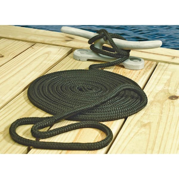 Seachoice 3/8 in. x 25 ft. Double Braid Nylon Dock Line in Gold/White 40021  - The Home Depot