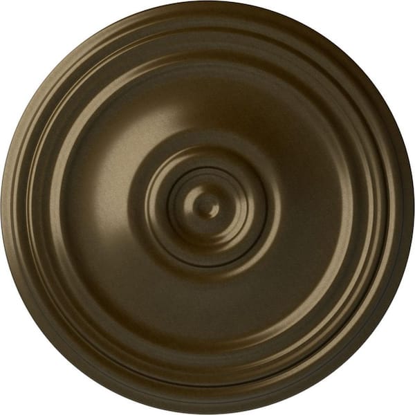 Ekena Millwork 21" x 1-1/4" Reece Urethane Ceiling Medallion (Fits Canopies upto 6-3/4"), Brass