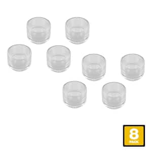 1 in. Clear Rubber Like Plastic Leg Caps for Table, Chair, and Furniture Leg Floor Protection (8-Pack)