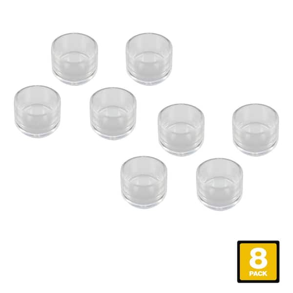 Everbilt 1 in. Clear Rubber Like Plastic Leg Caps for Table, Chair, and Furniture Leg Floor Protection (8-Pack)