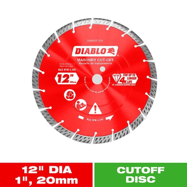 12 in. Diamond Segmented Turbo Cut-Off Discs for Masonry
