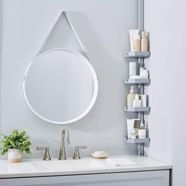 4 Tier Tension Corner Shower Organizer Caddy in Grey