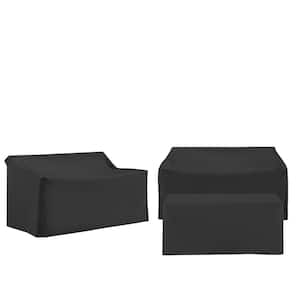 3-Piece Black Outdoor Furniture Cover Set