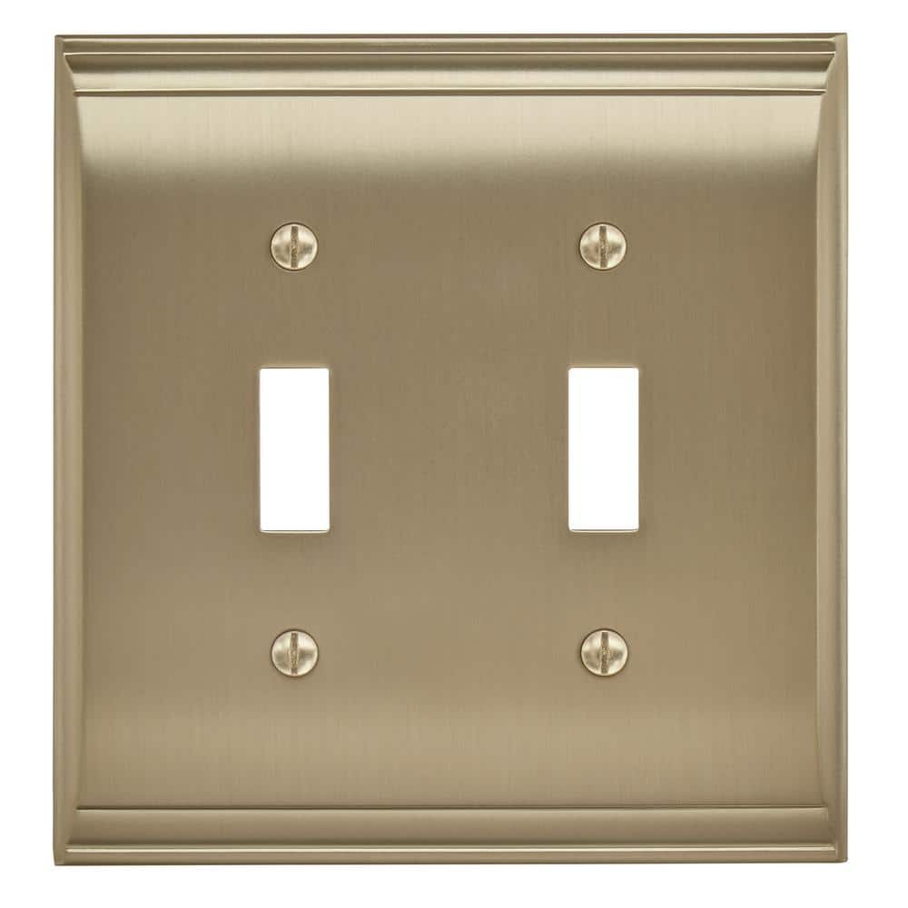 Golden Champagne 2-Gang Toggle Light Switch Wall Plate