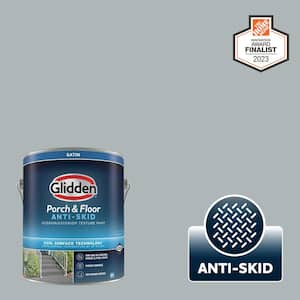 1 gal. PPG1038-4 Smoke Screen Satin Interior/Exterior Anti-Skid Porch and Floor Paint with Cool Surface Technology