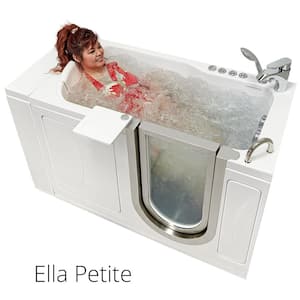 Petite 52 in. x 28 in. Walk-In Whirlpool and Air Bath Bathtub in White, 2 Piece Fast Fill Faucet, RHS 2 in. Dual Drain