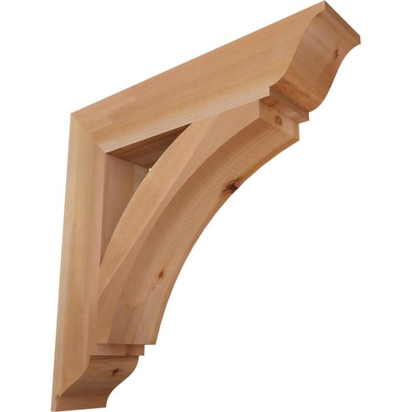 Ekena Millwork 5.5 in. x 30 in. x 30 in. Western Red Cedar Thorton Traditional Smooth Bracket