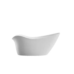 Colmar 68.8 in. Acrylic Flatbottom Non-Whirlpool Freestanding Bathtub in Glossy White