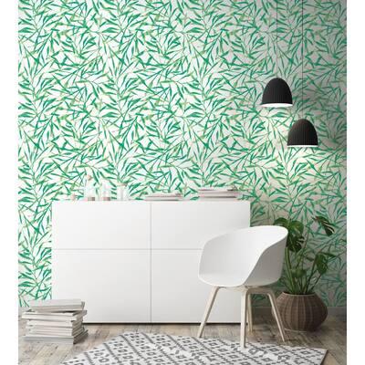 Green Peel Stick Removable Wallpaper Home Decor The Home Depot