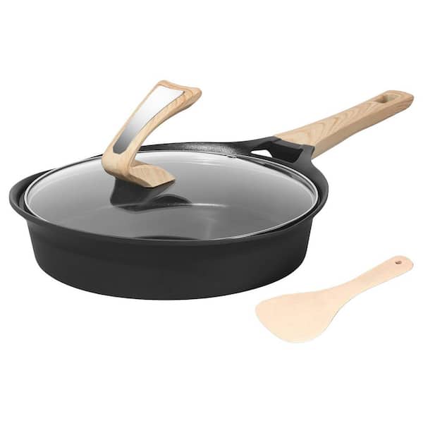 Granite Nonstick 9.5 qt. Aluminum Saute Pan with Lid, Eco-Friendly PFOA-Free Coating, Induction Compatible