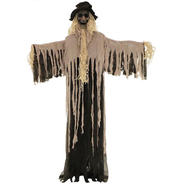 Haunted Hill Farm 6 ft. Standing Scarecrow, Indoor or Covered Outdoor Halloween Decoration, Poseable, The Hunter