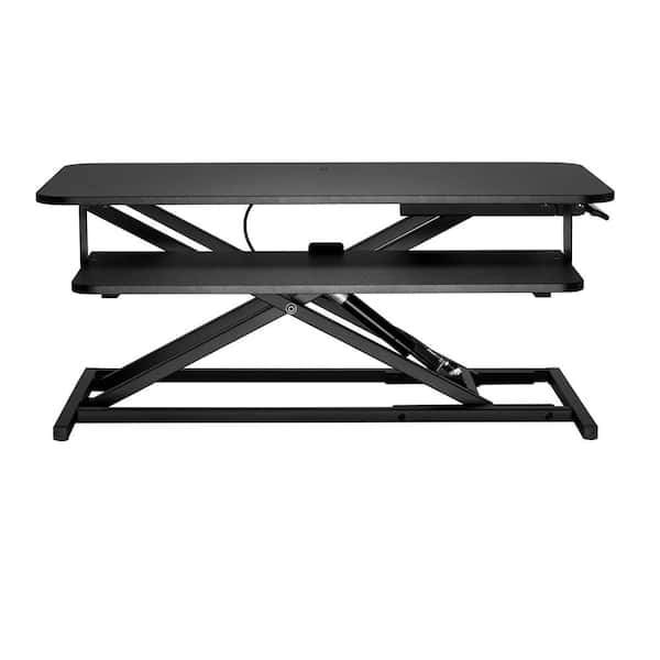 HONEY JOY 44 in. T-shaped Black Height Adjustable Electric Desk Sit to Stand  Desk with Splice Board Management Hole TOPB006790 - The Home Depot