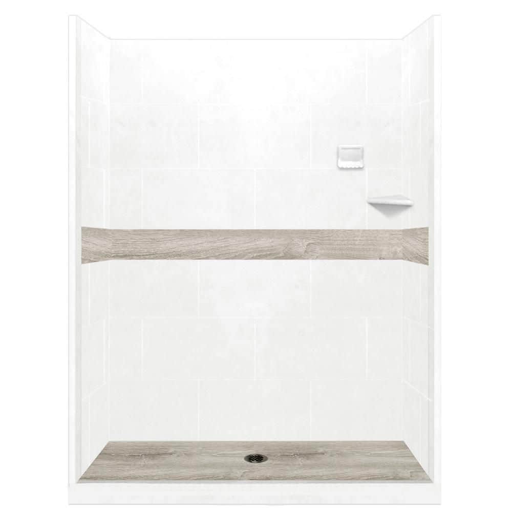 Reviews for American Bath Factory Sterling Oak Pan and Walls 42 in. x
