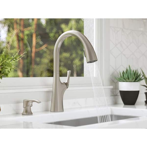 Ladera Single-Handle Pull Down Sprayer Kitchen Faucet with Soap Dispenser in Spot Defense Stainless Steel