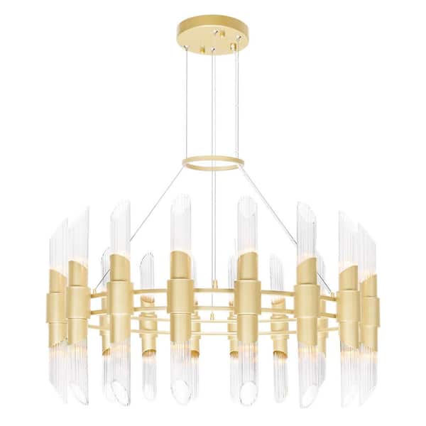 Croissant 36 Light Chandelier With Satin Gold Finish
