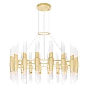 Croissant 36 Light Chandelier With Satin Gold Finish