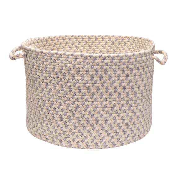 Colonial Mills Dogwood 14 in. x 14 in. x 10 in. Stonewash Round Wool-Blend Basket