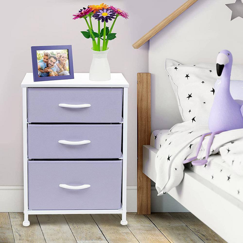 3-Drawer Purple Nightstand 24.62 in. H x 16.5 in. W x 24.62 in. D price history on PriceWatchPro