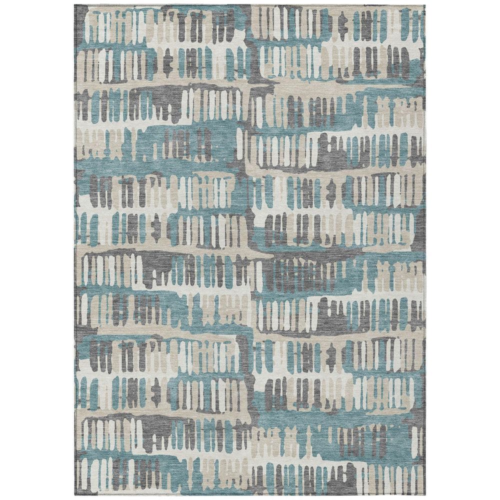 Chantille Machine Washable Indoor/Outdoor Abstract ACN2663 Teal 5 ft. x 7 ft. 6 in. Area Rug price history on PriceWatchPro