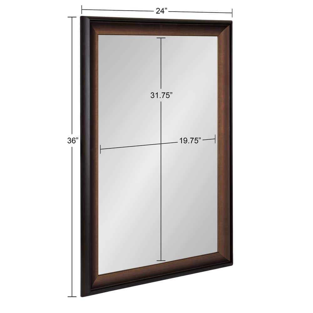 Gotley 24x36 Bronze Rectangular Wall Mirror with Scooped Frame