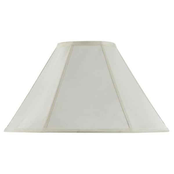 CAL Lighting 12 in. Eggshell Fabric Vertical Piped Coolie Shade
