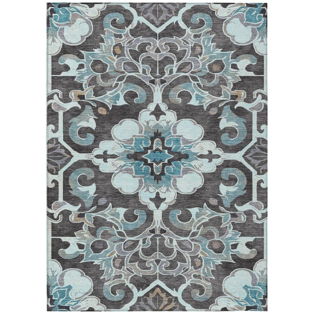 Chantille Machine Washable Indoor/Outdoor Abstract ACN1947 Teal 5 ft. x 7 ft. 6 in. Area Rug price history on PriceWatchPro