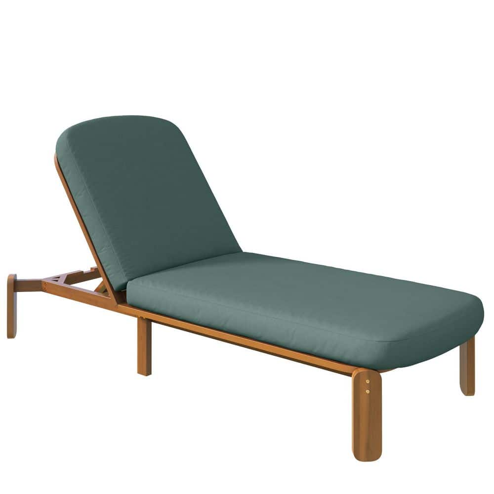 "76.3"" 3-Position Acacia Wood Chaise Lounge with Thick Cushion" price history on PriceWatchPro