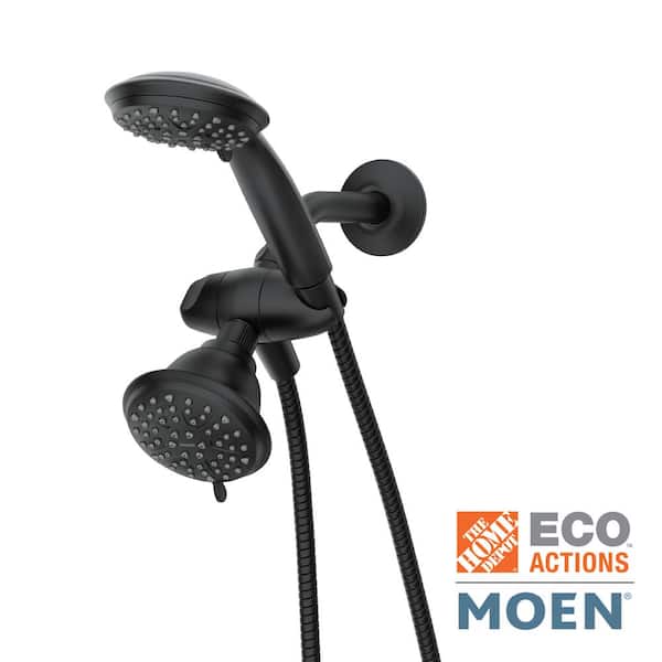 MOEN Attune 8-Spray 4 in. Dual Wall Mount Fixed and Handheld Shower Head 1.75 GPM in Matte Black
