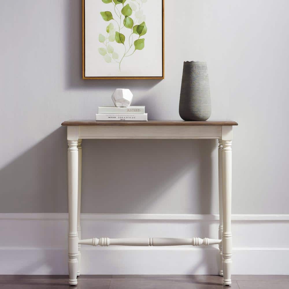 Toscana Ecru and Otter Two-Tone Console Table with Storage