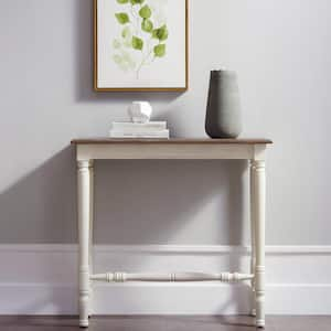 Toscana 32 in. Brown/White Standard Rectangle Wood Console Table