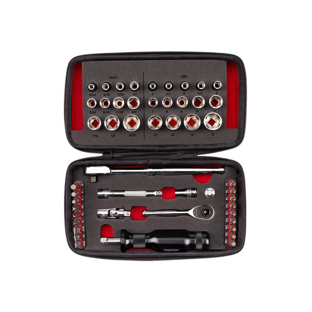 1/4 In. Dr. 6-Pt Small Engine Shallow Socket, Bit, Quick-Release Ratchet, and Spinner Handle Set with Case (50-Pc) price history on PriceWatchPro