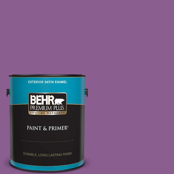 BEHR PREMIUM PLUS 1 gal. #P100-6 Chakra Satin Enamel Exterior Paint & Primer