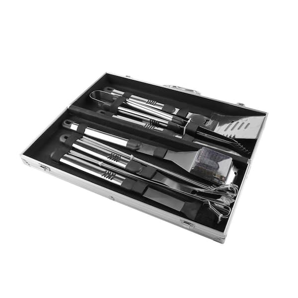 Dyiom 26-Piece Stainless Steel Heavy-Duty BBQ Tools Grilling Accessories  Kit in Black B08CXW9DC1 - The Home Depot