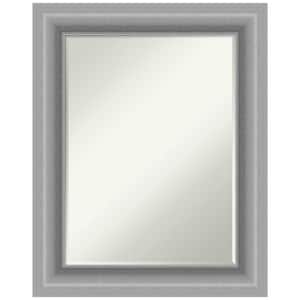 Peak Polished Nickel 24 in. x 30 in. Petite Bevel Classic Rectangle Framed Bathroom Wall Mirror in Silver