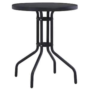 Metal Outdoor Side Table in Black