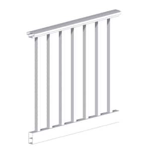 Original Rail 4 ft. x 36 in. White Vinyl Square Baluster H-Level Rail Kit