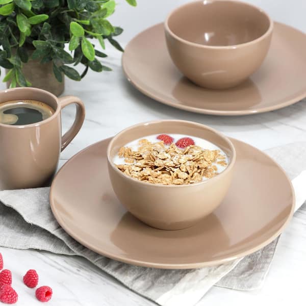 Gibson Home Everyday Plus 12-Piece Stoneware Dinnerware Set in
