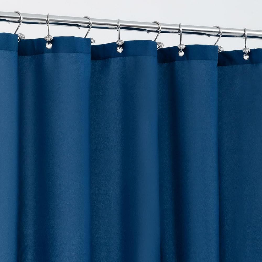 36 in. W x 72 in. L Waterproof Fabric Shower Curtain in Navy