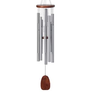 Signature Collection Magical Mystery Wind Chime 39 in. Amazing Grace Silver Outdoor Patio Home Decor MMAG