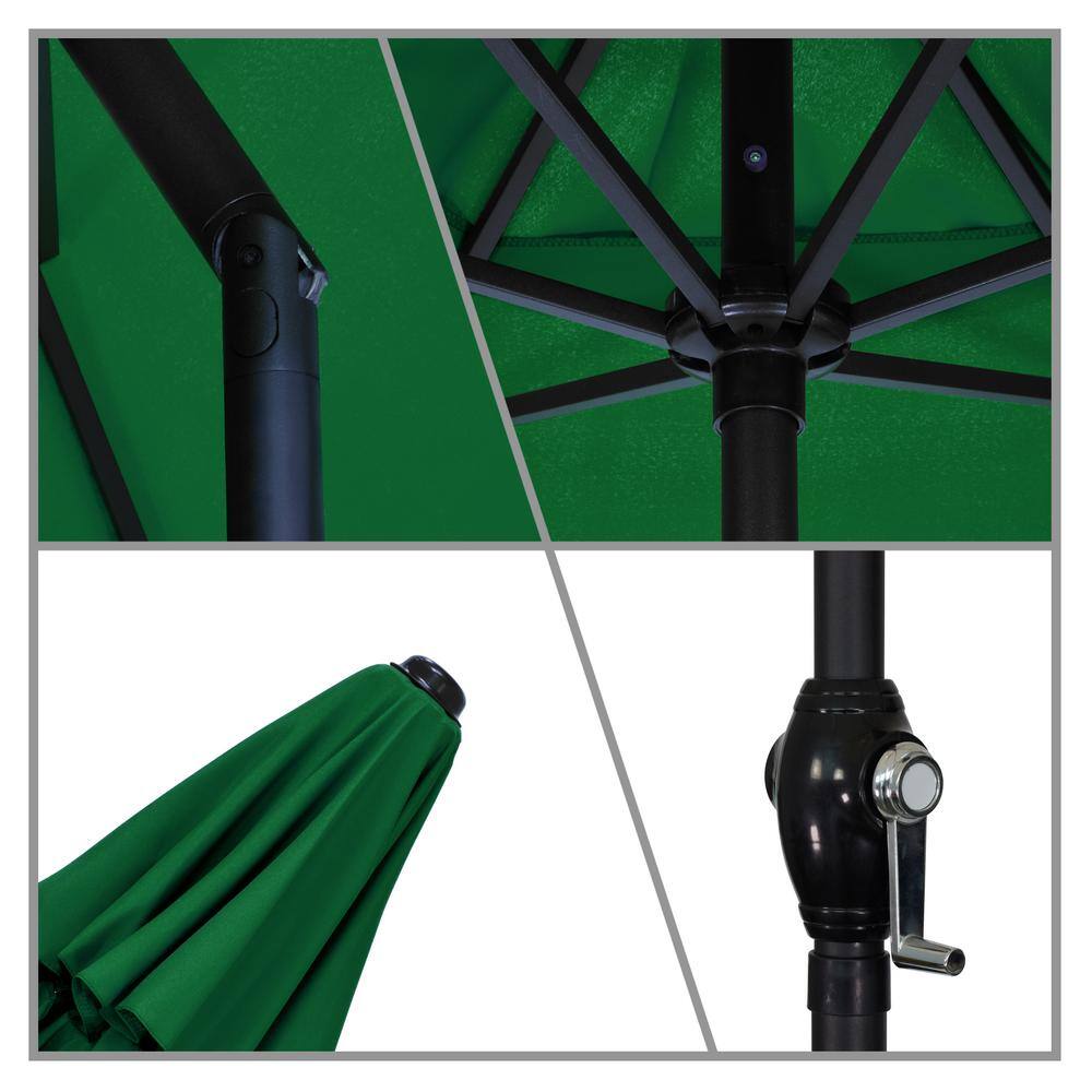 Hunter Green 9-Foot Steel Market Patio Umbrella with Tilt