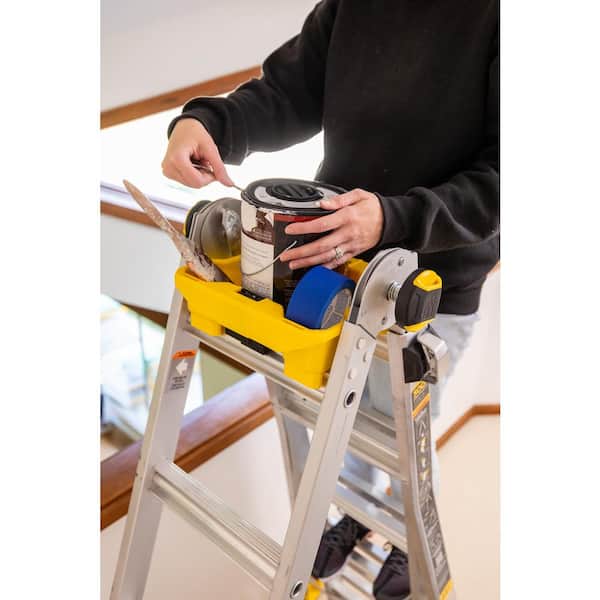 Gorilla Ladders - 22 ft. Reach Aluminum Multi-Position Ladder w/ Project Bucket, Tool Hangers, 300 lbs. Load Capacity, Type 1A Duty Rating