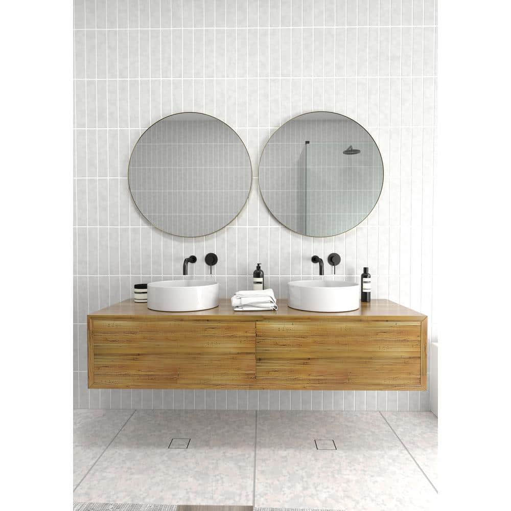 Leia 28" Round Bronze and Wood Mirror