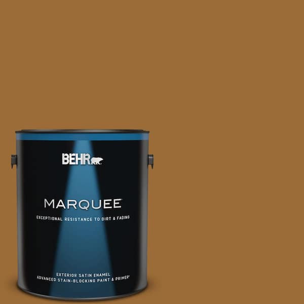 BEHR MARQUEE 1 gal. #PPU6-01 Curry Powder Satin Enamel Exterior Paint & Primer