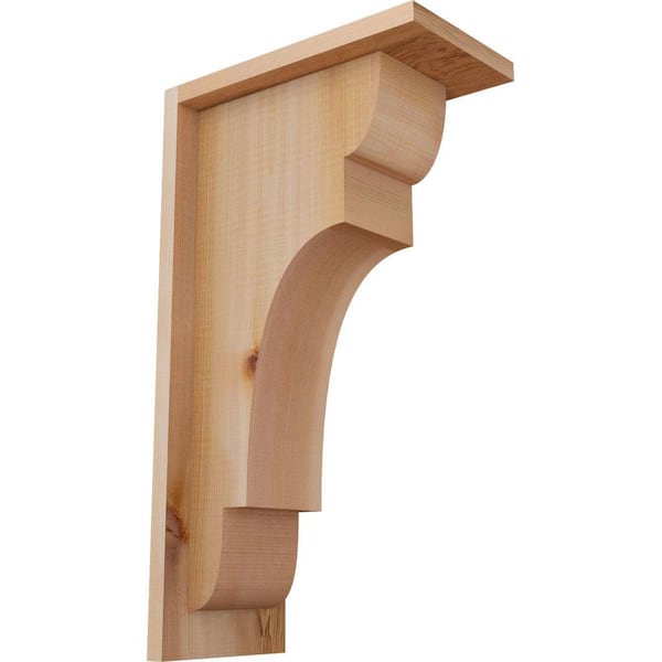 Ekena Millwork 5-1/2 in. x 10 in. x 18 in. Western Red Cedar New Brighton Smooth Corbel with Backplate