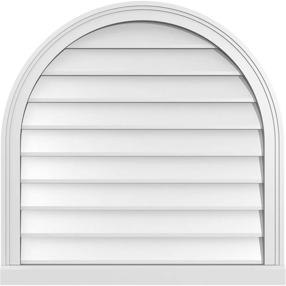 30 in. x 30 in. Round Top Surface Mount PVC Gable Vent: Decorative with Brickmould Sill Frame price history on PriceWatchPro