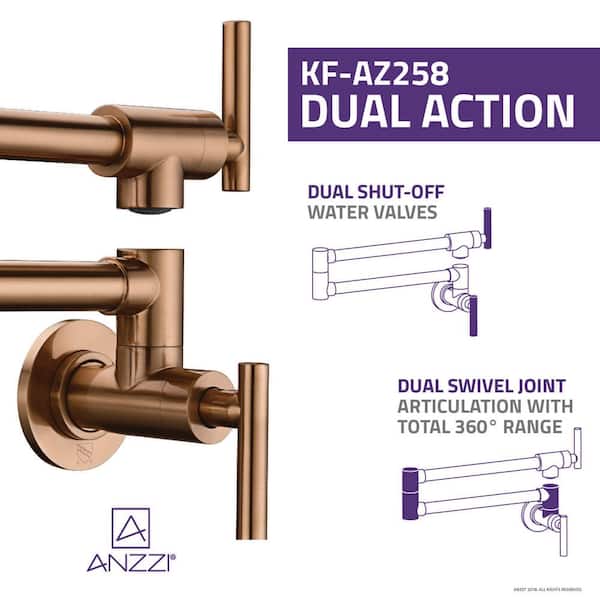Braccia Series 24 in. Wall Mounted Pot Filler in Rose Gold